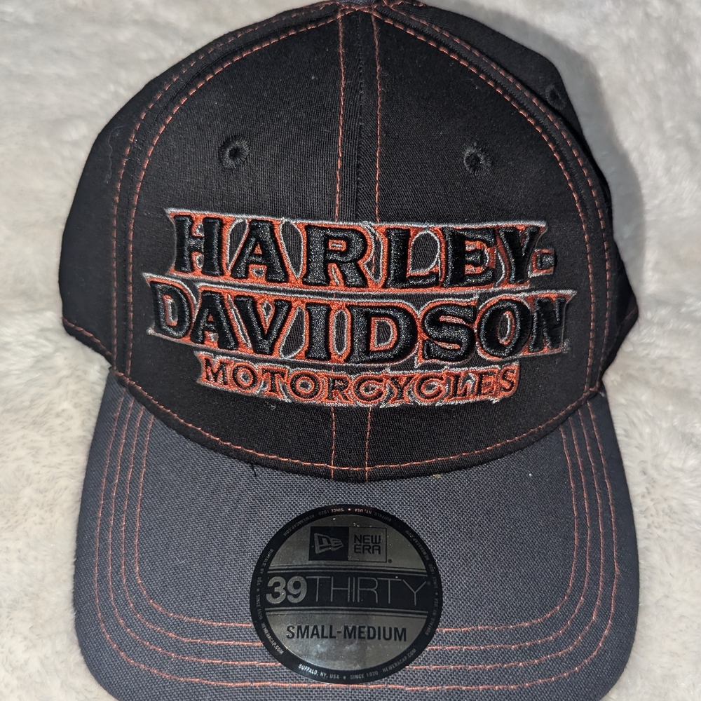 Harley-Davidson Black and Orange Cap
